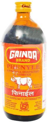 GAINDA Black Phenyle Plain 450 ML ISI Marked Number 1 Quality Black Phenyl Regular Liquid Toilet Cleaner