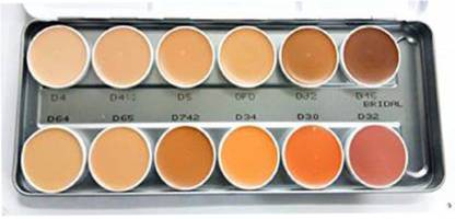 KRYOLAN DERMA COLOR 12 in 1 Camouflage Cream Foundation Palette (Bridal) Concealer (Bridal, 40 g) Concealer