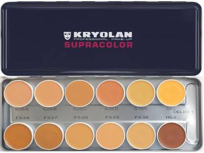 KRYOLAN Supra Color Foundation Palette 12 Color ( Delhi-1 ) Foundation (Delhi 1, 40 ml) Foundation