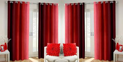 Nikunj Fabs 274.32 cm (9 ft) Polyester Blackout Long Door Curtain (Pack Of 4)