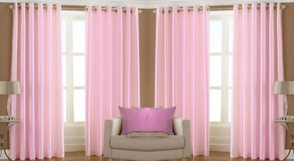 Nikunj Fabs 274.32 cm (9 ft) Polyester Semi Transparent Long Door Curtain (Pack Of 4)