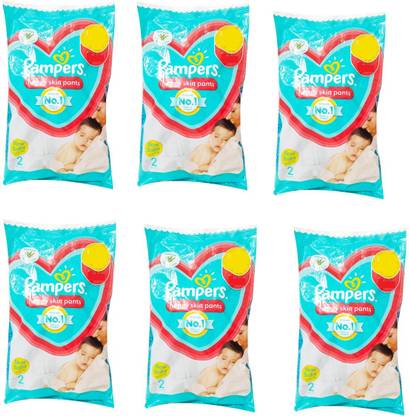 Pampers happy skin pants new baby upto 5kg (2 pants *6) - New Born