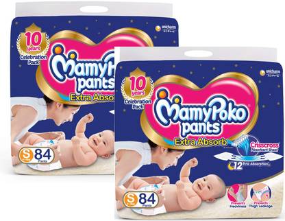 MamyPoko PANT STYLE PREMIUM QUALITY DIAPER SMALL SIZE - S 84 x 2 Set (Total 168 count ) - S