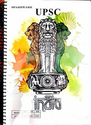 SPAREWARE UPSC Mains Practice Answer Sheets Notebook Register Diary UPSC Practice Copy Answer Sheets(A4-400 Page, Pack of 2) A4 Notebook NO 400 Pages