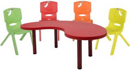 Supreme Kid Strawberry chairs and moon Table combo Plastic Chair