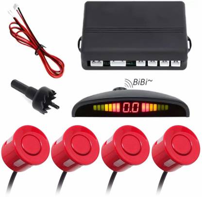 CARZEX ?Reverse Car Parking Sensor -All Universal Car 4 Red Parking Sensor Reverse Radar with Sound Alarm System Parking Sensor