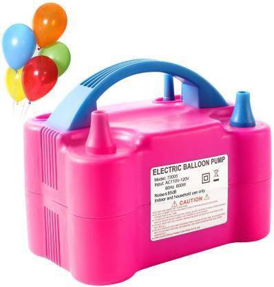 VVG TRADERS Portable Dual Nozzle Balloon Blower Pump Inflation Balloon Pump (Pink, Blue) Balloon Pump