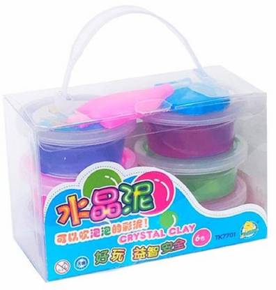 MODIFIED Crystal Clay Slime Non-Sticky Slime Putty Set of 6 Multicolor Putty Toy Multicolor Putty Toy