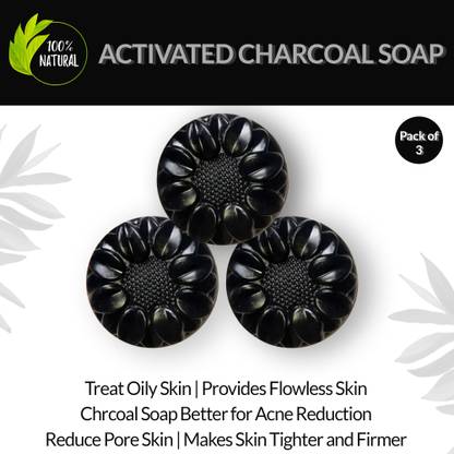 mixomi Activated Charcoal Soap - Oil Base - Good for Dark Circles and Acne Reduction