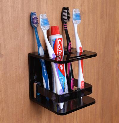 Flaner Acrylic Toothbrush and Toothpaste Wall Mounted Holder for Bathroom Acrylic Toothbrush Holder