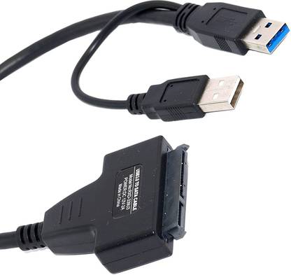 Frackson USB 2.0 to SATA III Adapter Cable with UASP SATA to USB Converter for 2.0" / 2.5" Hard Drives Disk HDD and Solid State Drives SSD USB Adapter (Black) USB Adapter (Black) USB Adapter