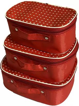 AA COLLECTION Set of 3 Pcs Star Printed Toiletry Shaving Makeup Bindi Bangle Makeup and Jewellery Vanity Box