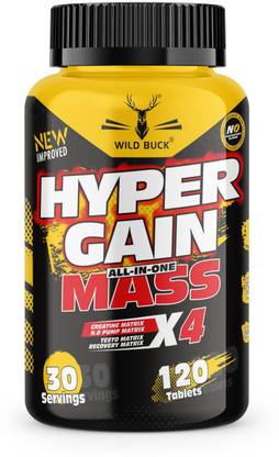 WILD BUCK Hyper Gain Mass X4 With Creatine For Increase In Lean Muscle Mass & Strength