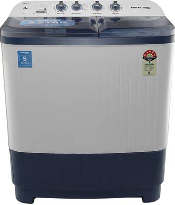 Voltas Beko by A Tata Product 8 kg Semi Automatic Top Load Washing Machine White