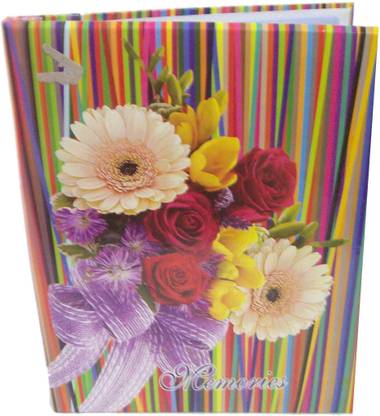 Geeta MULTI COLOR FLOWER DESIGN BEST QUALITY PHOTO ALBUM SIZE 5"x7"-100 PHOTOS POCKETS Album