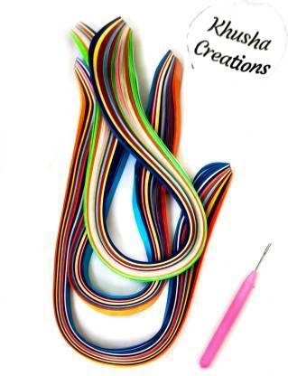KHUSHA CREATIONS Quilling Kit (Multicolor Quilling Strips of 5mm Total 1000 strips approx. With Quilling Needle