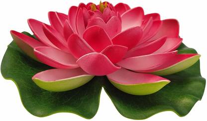 Kanha Artificial Floating Lotus Flower Shape Water Surface for Home Office Decor Lotus Flower Natural Looking for Pool and Home Decoration Red Lotus Artificial Flower
