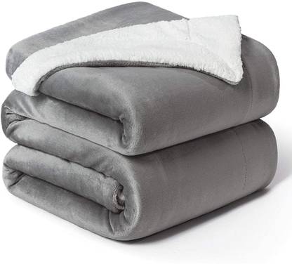 VAS COLLECTIONS Solid Single Sherpa Blanket for  Heavy Winter