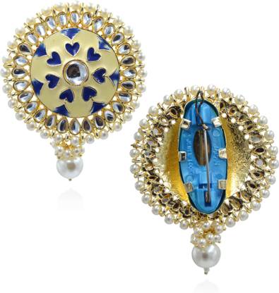 J J jewellers Meenakari and Rhinestone, Kundan Stone Studded Saree pin girls and Women Brooch