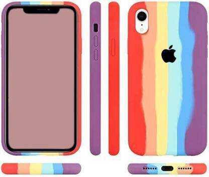 यू० ट्रस्ट बुक कवर Apple iPhone XR Rainbow Silicon Soft Back Case Cover (Dual Protection, Silicon) (Multicolor) के लिए