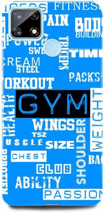 Blackfox Back Cover for Realme C12, RMX2189,Gold,Gym,Fitness,Workout,Gym,No,Pain,No,Gain,Stop,Wishing,Start,Doing,