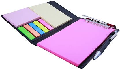 COI NEW PINK Memo Note Pad/Memo Note Book with Sticky Notes & Clip Holder in Diary Style (Pink) Pocket-size Memo Pad UNRULED 50 Pages