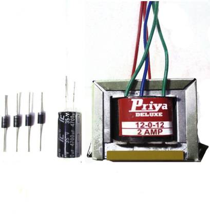 rECORD AC-DC 12 0 12 2AMP COPPER TRANSFORMER FOR DC Electronic Components Electronic Hobby Kit