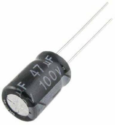 R&D Capacitor Aluminium Electrolytic 47uF 100V SK-47uF/100V (PACK OF 5) Electronic Components Electronic Hobby Kit