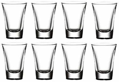 SEASPIRIT (Pack of 8) Shot Glass Set with Heavy Base wine Shot Glasses, Clear Shot Glass for Whiskey and Liqueurs Round Thick Bottom Shape Glass Glass Set Shot Glass