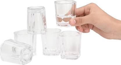 Verma (Pack of 6) Square Shape SHOT Glass 50ML(set of SIX) Glass Set Shot Glass