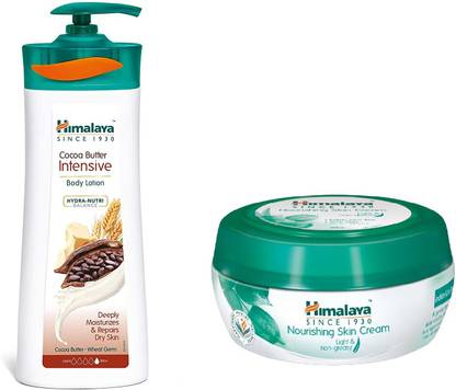 HIMALAYA Herbals Cocoa Butter Intensive Body Lotion 400ML,Nourshing cream 50ml combo