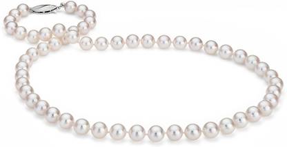 Kundli Gems - Pearl Mala Unisex Wearing ( Medium Bead Size, 108+1 Beads) - 100% Natural White Pearl Beads Stone Chain Pearl Stone Chain