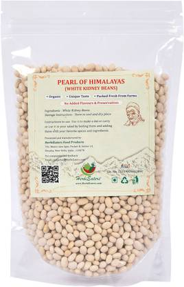 HerbiEaters Organic White Haricot Beans (Whole) (Himalayan Navy Beans, Haricot Beans, White Kidney Beans)