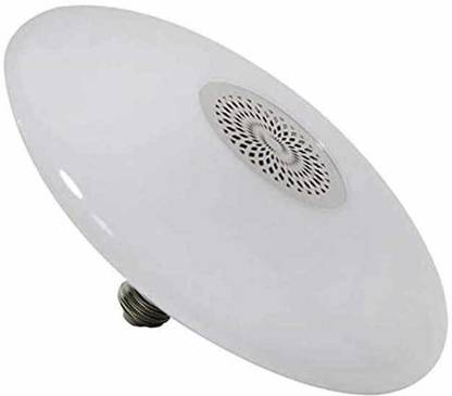 Print Stuff Big Size Ufo Shaped Smart LED Musical Light Self Changing Color or one Color with Remote with Bluetooth Speaker Changing Color Musical Lamp Built-in Audio Speaker with Remote Control for Home, Bedroom, Party Decoration (B22 LED Bulb) Smart Bulb