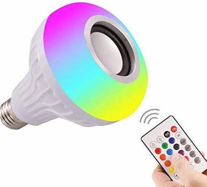 PLANX Multicolor Smart LED Music Light Bulb with Bluetooth Remote Controller Smart Bulb