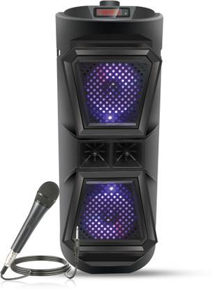 Ubon Karaoke Mic Party Box Speaker SP-6400 with Mic 16 Watt with LED Light 16 W Bluetooth Tower Speaker