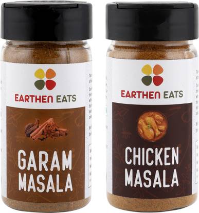 Earthen Eats Garam Masala + Chicken Masala Combo | Nett Wt. 80 gm + 80 gm | Fresh & Pure