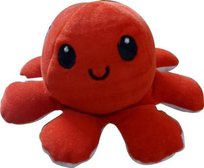 GIFTIE GIFIE_Reversible Flip Octopus Plush Stuffed Toy - (Valentine Edition) Red & White  - 14 cm