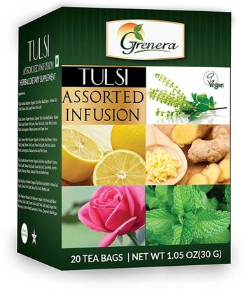 Grenera Tulsi Assorted Herbal Tea Bags Box