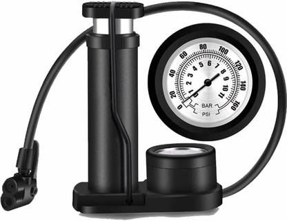 TRIVYOM Mini Activated Foot Floor Air Pump with Pressure Gauge For Multipurpose Use Bicycle, Inflatable Furniture, Motorcycle, Volleyball Pump, Football Pump, Car, Bicycle Pump