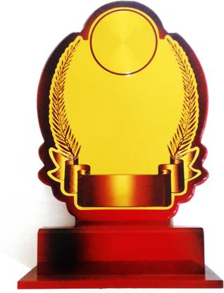 Be Win Wooden Red Oval Shape Momento For Sports Event, Functions & Other Events Trophy