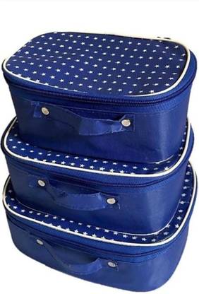 M I STROE Set of 3 Pcs Star Printed Toiletry Shaving Makeup Bindi Bangle Makeup and Jewellery Vanity Box