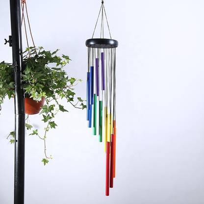 TIMESETL Classic Magical 14 Aluminium Tubes Rotate Tube Tones Magical Sounds Wind Chimes for Home Decoration (Multicolor) Aluminium Windchime