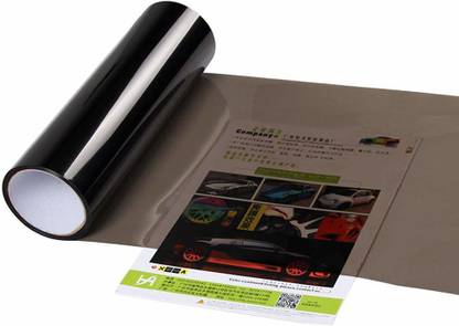 akshitaenterprises Car Light Sticker, headlight Vinyl Film Sheet Self Adhesive Car Smoke Fog Light Taillight Headlight Tint Sticker (Grey Colour, 24X24 Inches) Headlight Vinyl Film