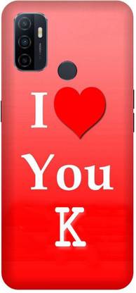 Clickzone Back Cover for Oppo A53 Printed I Love you K- Mobile Back Cover