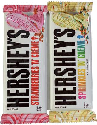 HERSHEY'S Strawberries 'N' Creme & Sprinkles 'N' Creme White Chocolate 39 g x 2 Bars