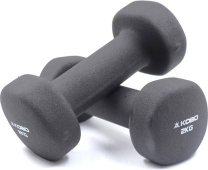 KOBO HOME GYM EXERCISE 2KG x 2 (Total 4KG) CARDIO AEROBIC TRAINING FITNESS GRIPPY NEOPRENE (Pair) Fixed Weight Dumbbell