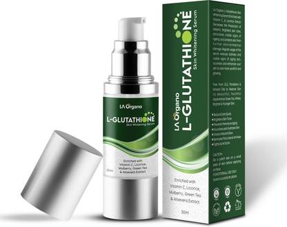 LA Organo L- Glutathione Serum for Skin Whitening, Brightening & Anti Ageing, Enrich with Vitamin C