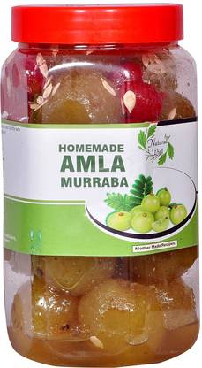 Natural Diet Mother Made Organic HomeMade Amla Murabba (Marmalade) with Almond (Badam) (Ingredient: Fenugreek Muskmelon Seeds Red Karonda Cherry Clove Elam Crystals Cardamom/Elichie Palm) 1kg Amla Murabba