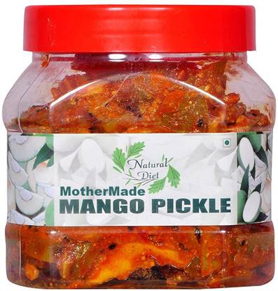 Natural Diet Traditional Punjabi Flavor Tasty & Spicy Home Made MotherMade Mango Pickle (in Kachi Ghani Pure Mustared Oil) - 500gm Mango Pickle